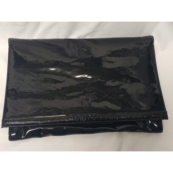 Vintage ANDE Black Evening Clutch w. Gold Strap Faux Leather Hand Bag Purse - Picture 7 of 10